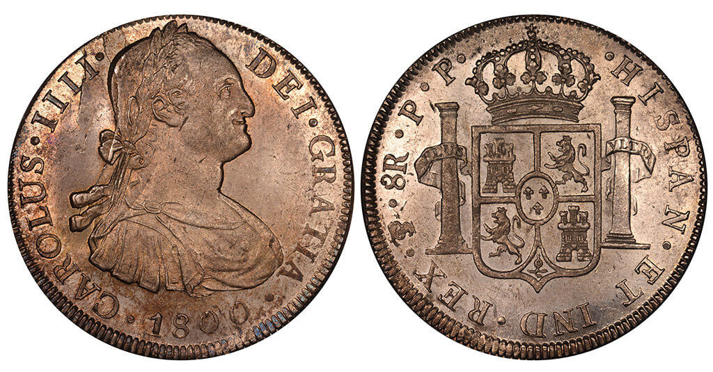 Moeda de 8 reales 1808 potosi bolívia