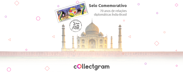 Selo de 70 anos de relações diplomáticas Índia-Brasil